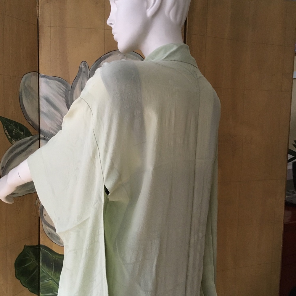 Vintage 1940’s green silk Japanese haori kimono ! - Picture 13 of 15